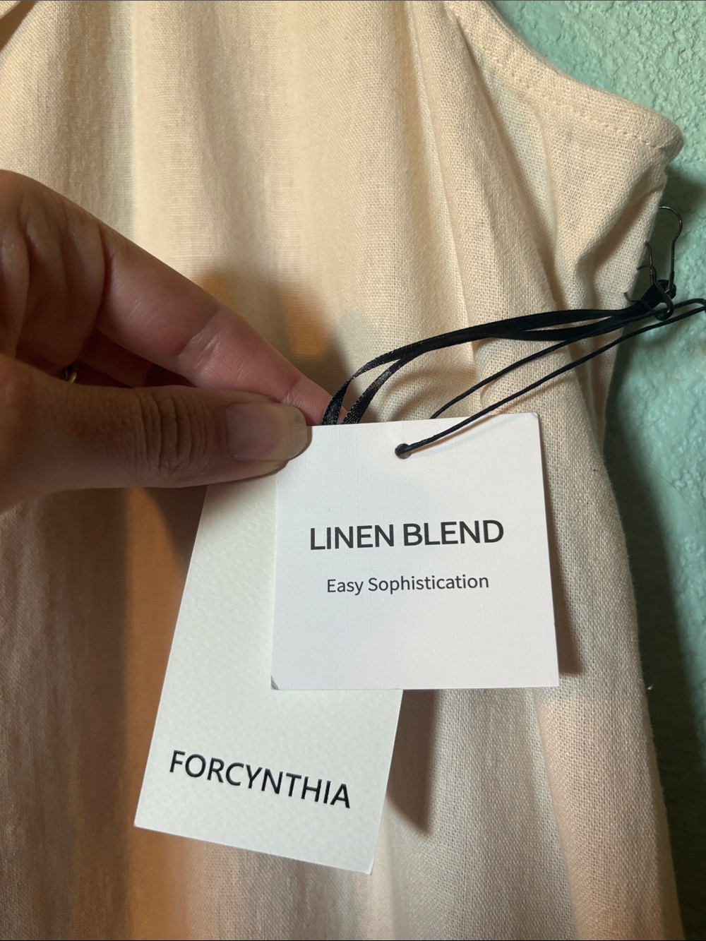 ForCynthia Sleeveless Button-Front Cream Midi Dress 55% Linen Medium NWT - Picture 8 of 8